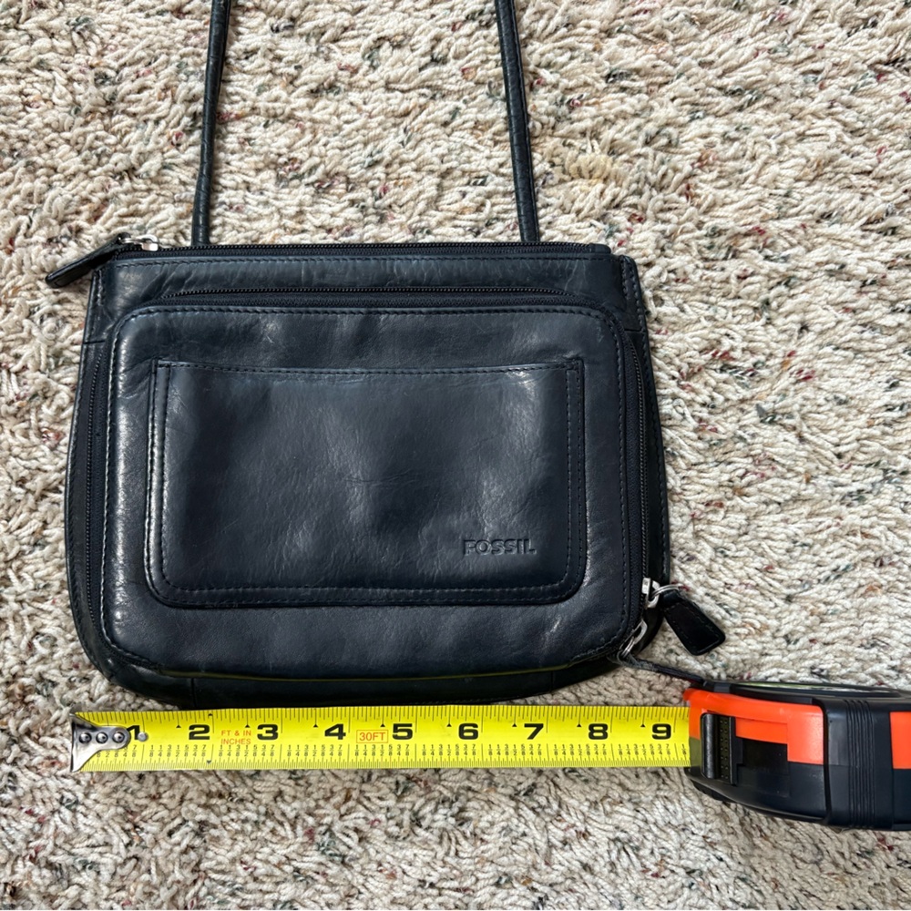 Vintage Fossil Black Leather Bag